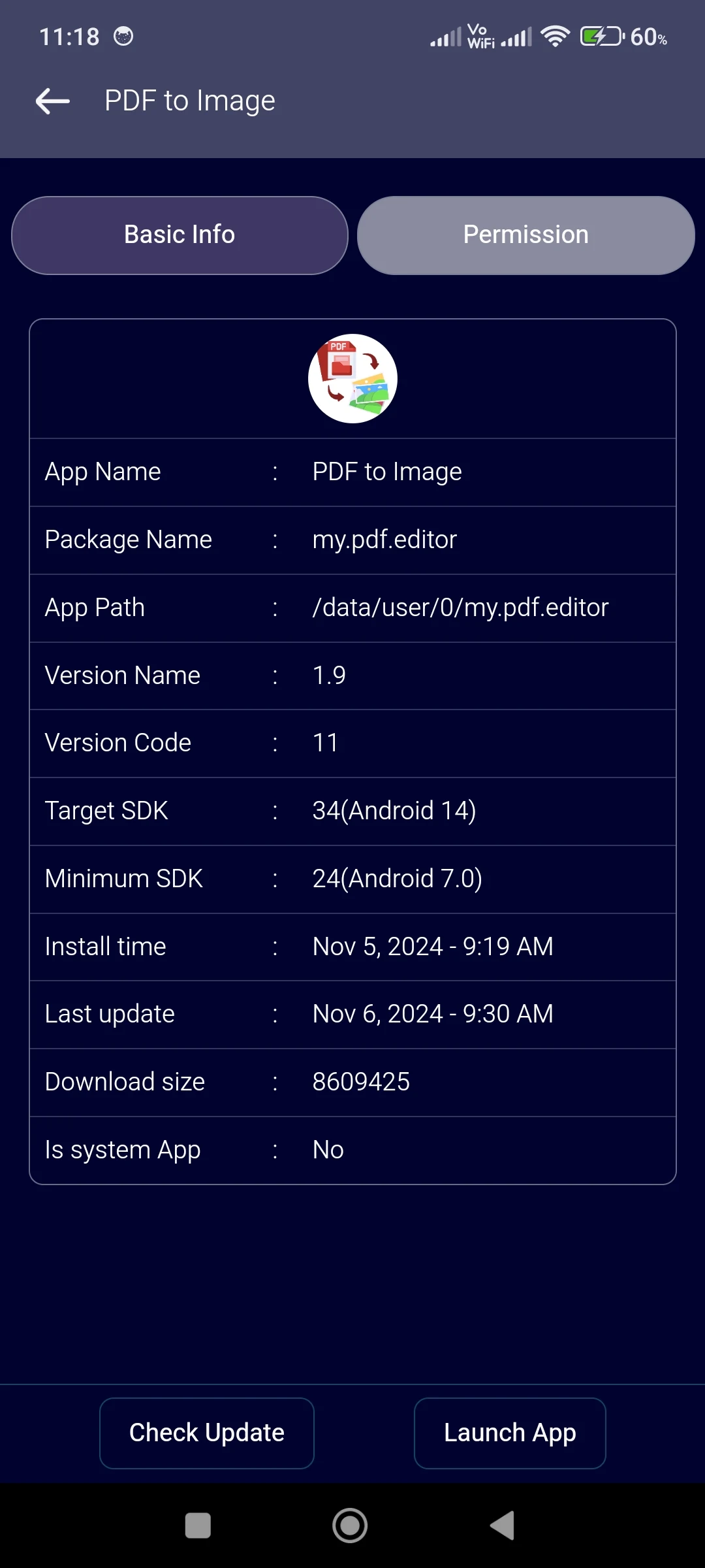 App info - Apk details screenshot