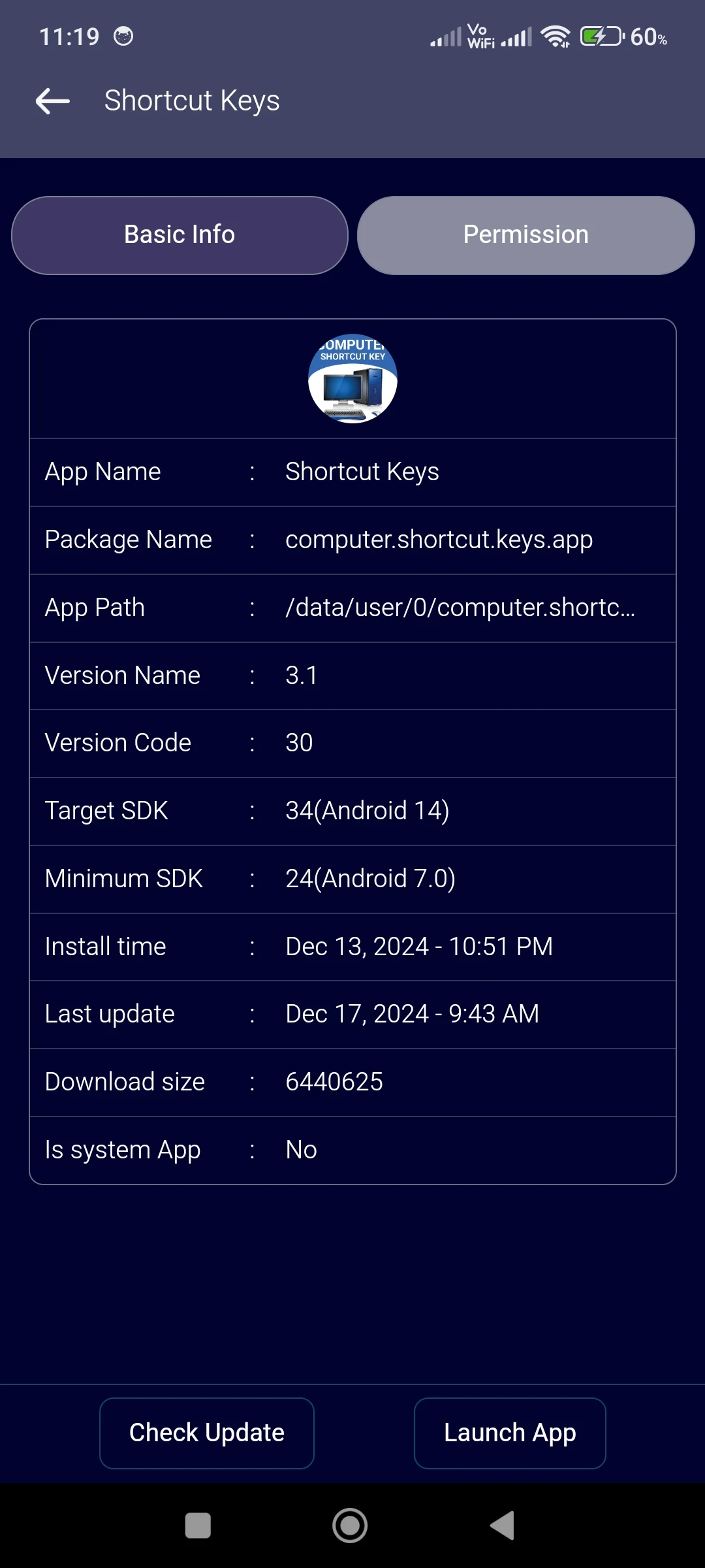 App info - Apk details screenshot